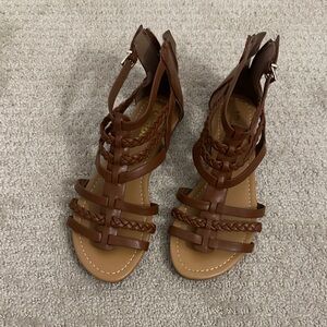 Kids Brown Braided Sandals